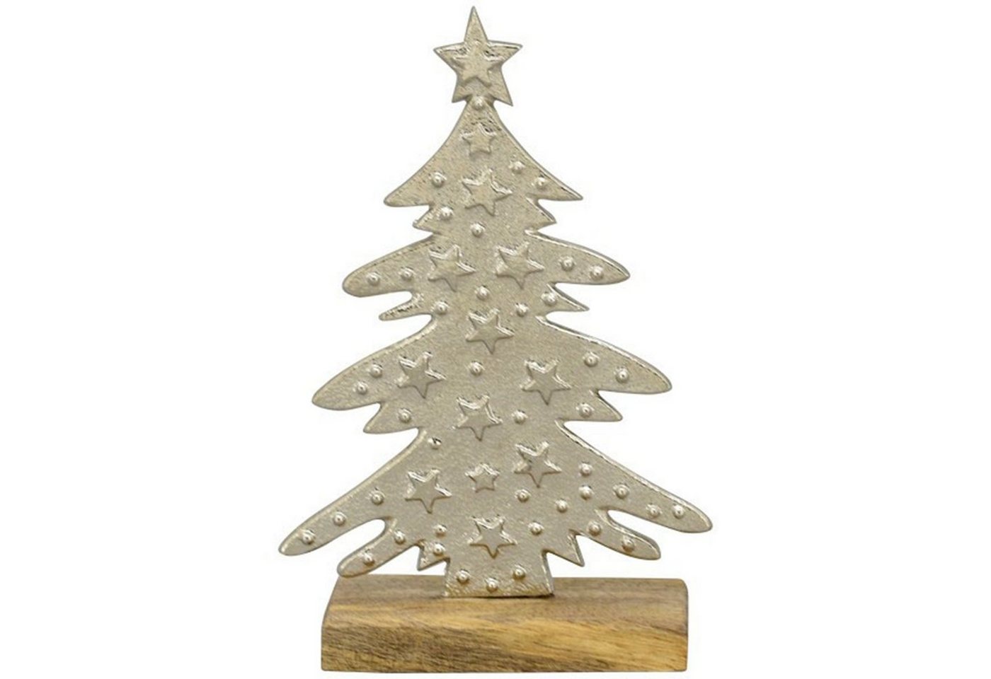 Exner GmbH Garten- & Wohnaccessoires Weihnachtsfigur Baum Puri - Holz/Aluminium - 13,5x5x21 cm von Exner GmbH Garten- & Wohnaccessoires