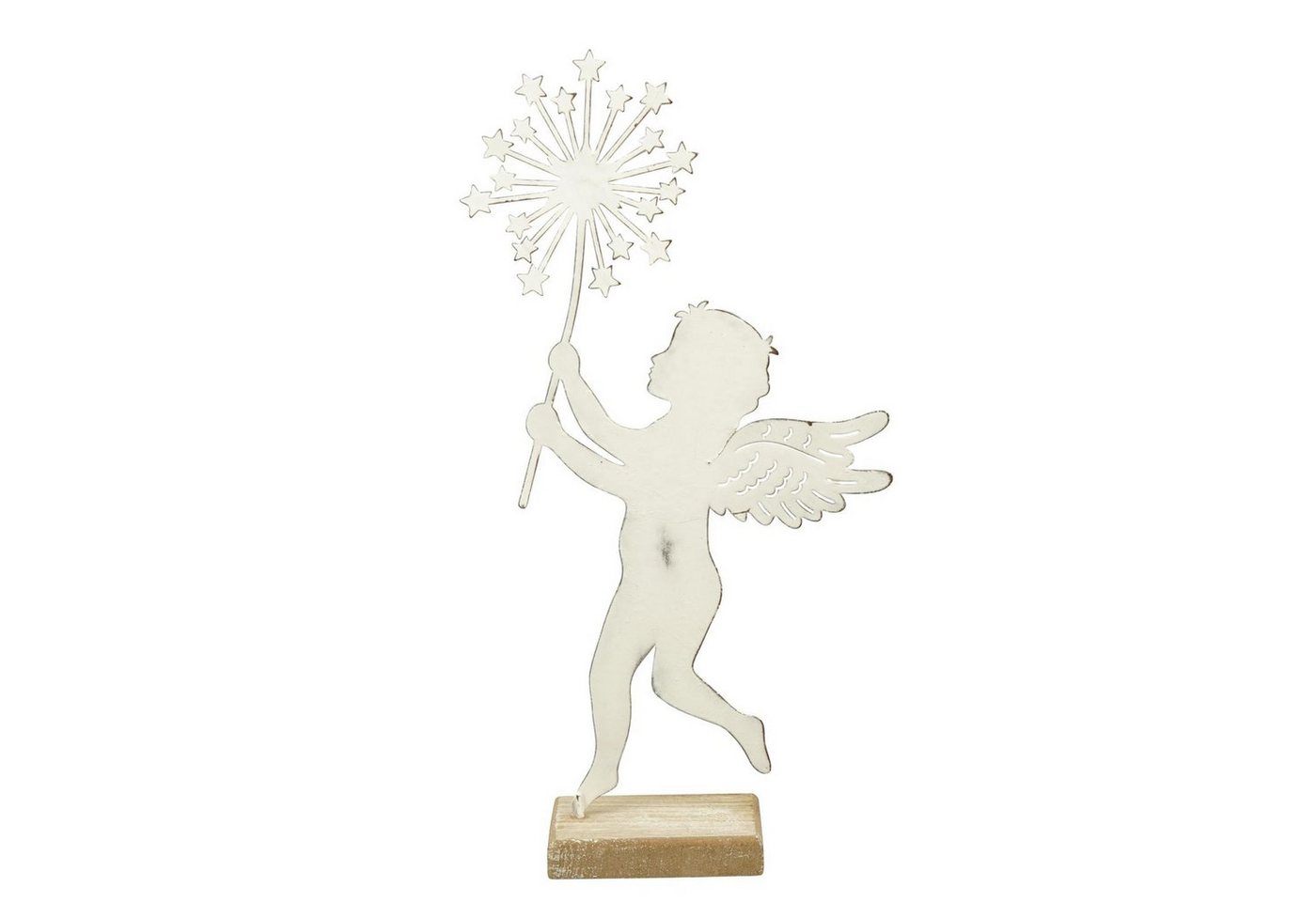 Exner GmbH Garten- & Wohnaccessoires Weihnachtsfigur Engel ClairBlanc - weiß - Metall/Holz - 14,5x5x32 cm von Exner GmbH Garten- & Wohnaccessoires