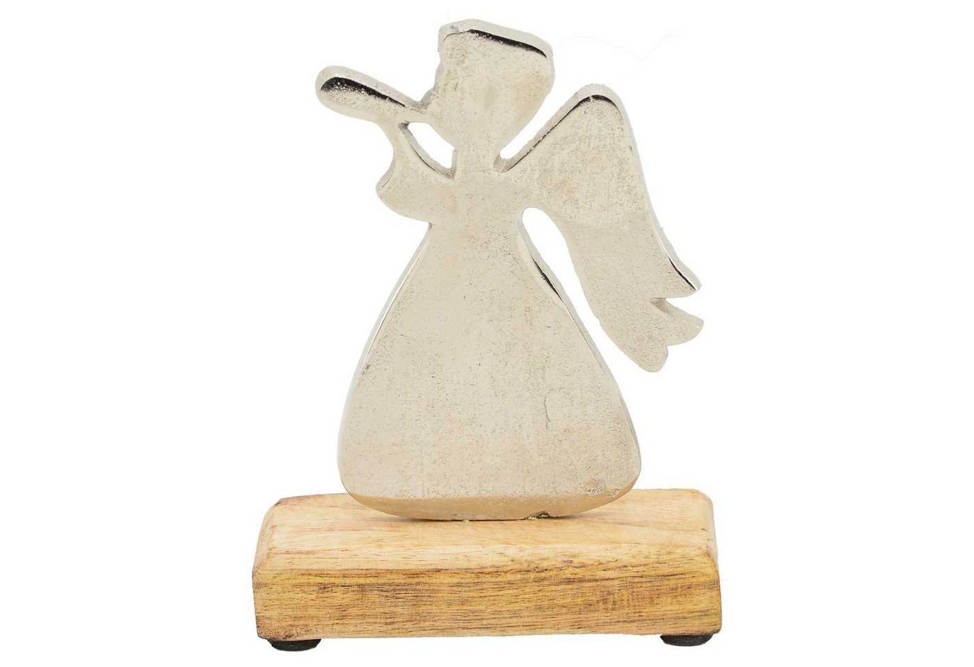 Exner GmbH Garten- & Wohnaccessoires Weihnachtsfigur Engel Puri - Holz/Aluminium - 18x12x5 cm von Exner GmbH Garten- & Wohnaccessoires