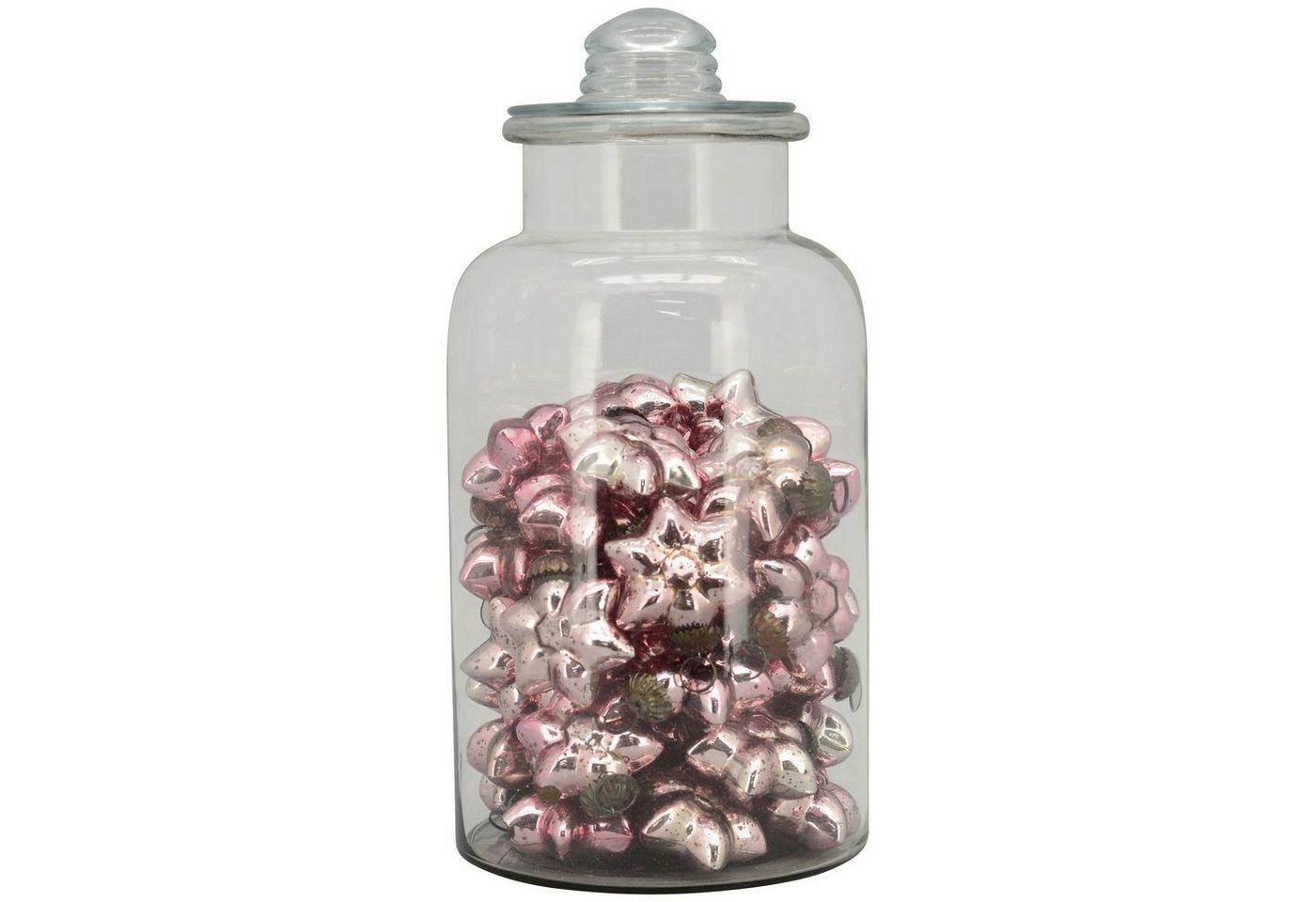 Exner GmbH Garten- & Wohnaccessoires Weihnachtsfigur Glas mit 48 x SternHängern Vitreous - pink - 20x20x41 cm von Exner GmbH Garten- & Wohnaccessoires