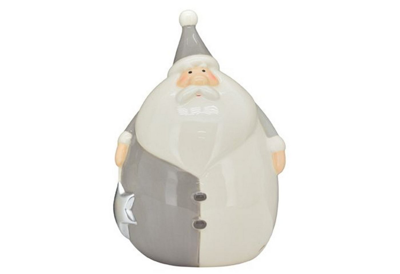 Exner GmbH Garten- & Wohnaccessoires Weihnachtsfigur Santa Gris - weiß - dolomit - 11x9,5x16 cm von Exner GmbH Garten- & Wohnaccessoires