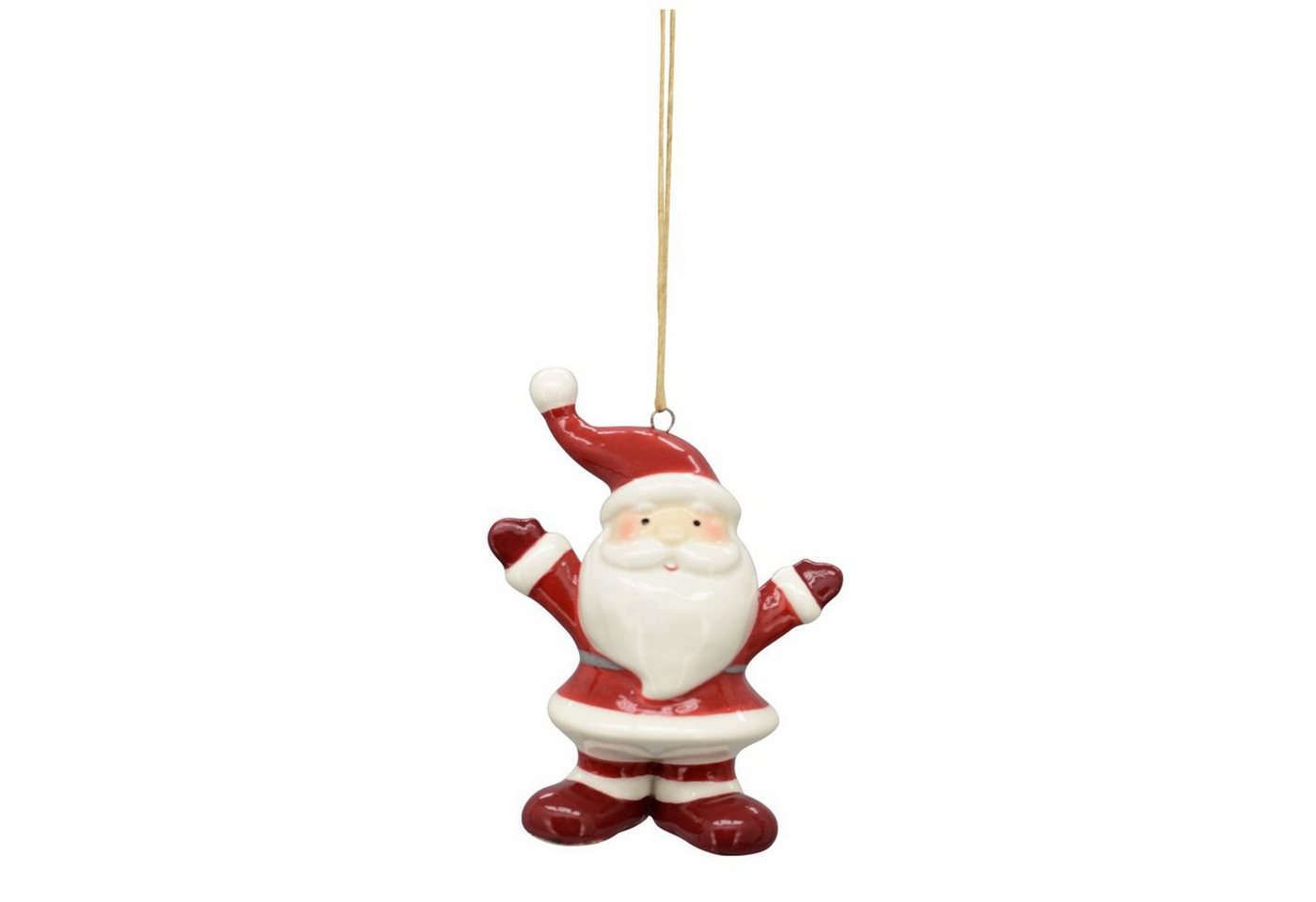 Exner GmbH Garten- & Wohnaccessoires Weihnachtsfigur SantaHänger Gris - rot - Dolomit - 6,1x3,5x7,8 cm von Exner GmbH Garten- & Wohnaccessoires