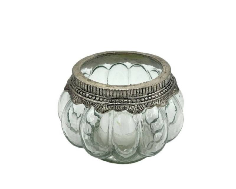 Exner GmbH Garten- & Wohnaccessoires Windlicht Vintage Glas mit Metallrand auch für Maxi Teelichte Ø 15 x 13 cm, Aus Glas mit Metallring Exner GmbH Garten- & Wohnaccessoires Windlicht Vintage Glas mit Metallrand auch für Maxi Teelichte Ø 15 x 13 cm, Aus Glas mit Metallring von Exner GmbH Garten- & Wohnaccessoires