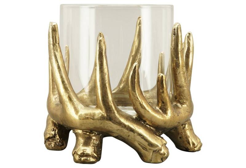 Exner GmbH Garten- & Wohnaccessoires Windlicht WindLicht Aurum - gold - Polyresin - 11,5x11,5x10,5 cm von Exner GmbH Garten- & Wohnaccessoires