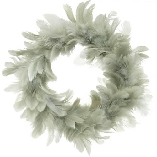 Exner GmbH Federkranz Hellgrau Deko Ostern Fenster Modern 35 cm von Exner GmbH