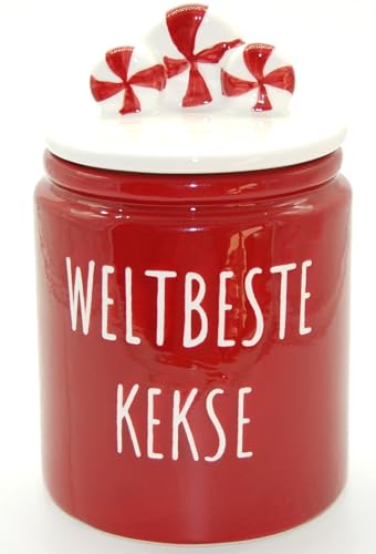 Exner Keksdose Plätzchendose Cookies rot weiß Weltbeste Kekse 11,5 x 11,5 x 17,5 cm Exner Keksdose Plätzchendose Cookies rot weiß Weltbeste Kekse 11,5 x 11,5 x 17,5 cm von Exner