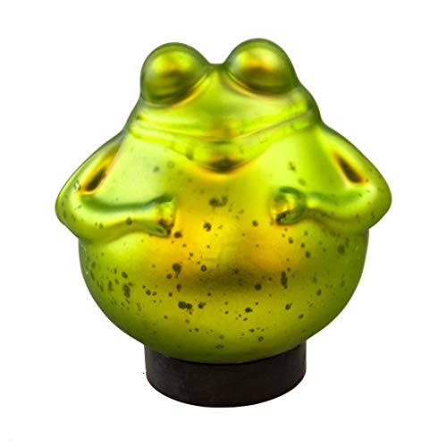 Exner Schwimm-Frosch groß Maße 15cm x 15cm in grün/matt aus Glas von Exner