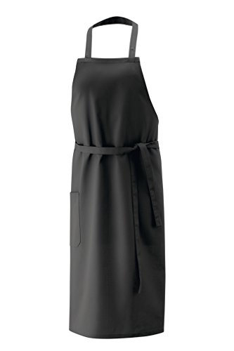 Schwarze Latzschürze 80x100cm, 1 Tasche, Nackenband verstellbar von Exner
