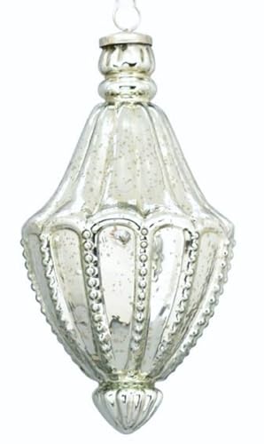 ausgefallener nostalgischer Glasanhänger Zapfen Bauernsilber antik Silber glänzend in verschiedenen Größen (groß) von Exner