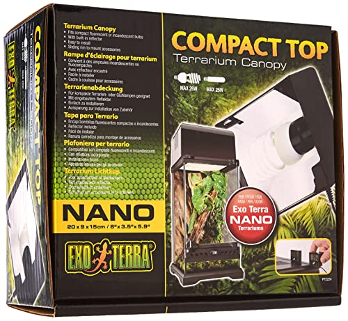 Exo Terra Compact Top, Terrarienabdeckung, Nano, für 1 Lampe, mit Reflektor, 20 x 9 x 15cm, Fassung E27, Schwarz Exo Terra Compact Top, Terrarienabdeckung, Nano, für 1 Lampe, mit Reflektor, 20 x 9 x 15cm, Fassung E27, Schwarz von Exo Terra