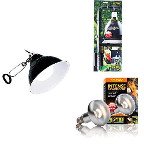 Exo Terra Glow Light, Porzellan-Klemmlampe und Leuchtreflektor, fuer Lampen bis 150W, Durchmesser 21cm + Light Bracket, Halterung Light Dome oder Wire Light von Exo Terra