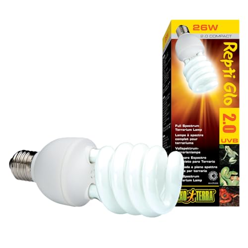 Exo Terra Natural Light, Vollspektrum-Tageslichtlampe, Kompakte Lampe mit idealem Tageslichtspektrum für alle Reptilien und Amphibien, 13W, Fassung E27 von Exo Terra