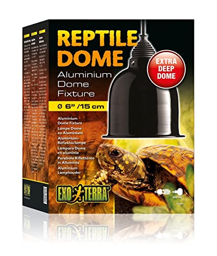 Exo Terra Reptile Dome, Aluminium Reflektorlampe, hitzebeständige Porzellanfassung, geeignet für Lampen bis 75W, Fassung E27, Schwarz, 1 Stück (1er Pack) von Exo Terra