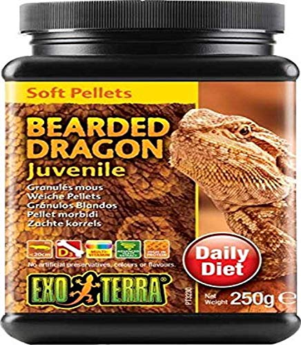 Exo Terra Soft Pellets, weiche Pelletes für Reptilien, Alleinfutter für Reptilien, für junge Bartagamen, 250g von Exo Terra