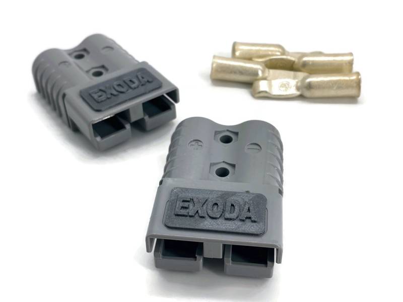 eXODA Kabelverbinder-Sortiment Batterie Set, 2 Stecker, bestehend aus jeweils 1x Gehäuse und 2x Kontakte von Exoda