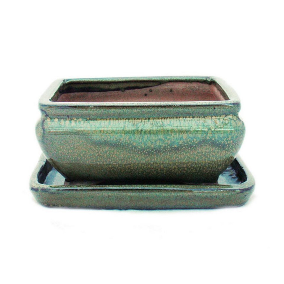 Exotenherz Pflanzschale Bonsai-Schale mit Unterteller Gr. 2 Grün eckig Modell G81 L 14,5cm Exotenherz Pflanzschale Bonsai-Schale mit Unterteller Gr. 2 Grün eckig Modell G81 L 14,5cm von Exotenherz