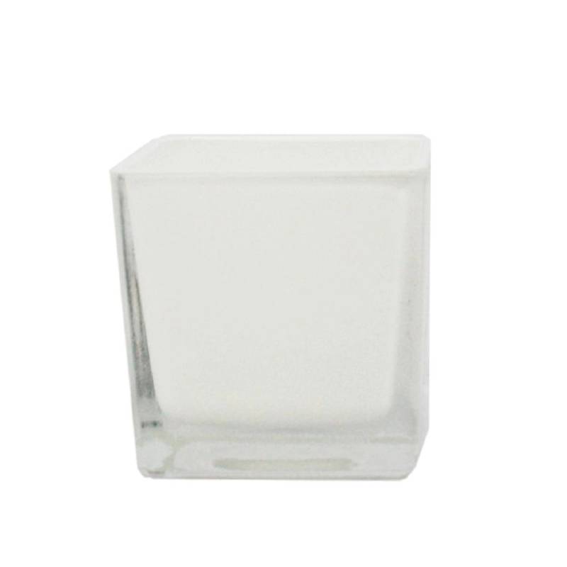 Exotenherz Übertopf Glas-Würfel 6x6x6cm Weiß von Exotenherz