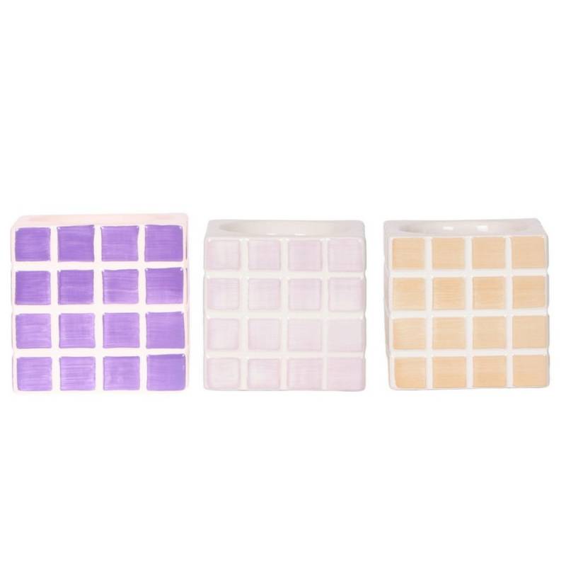 Exotenherz Übertopf Übertopf-Trio "Mosaik-Würfel" - Set mit 3 bunten Töpfen von Exotenherz