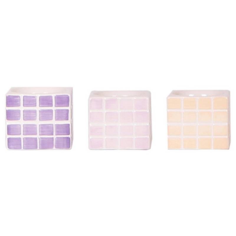 Exotenherz Übertopf Übertopf-Trio "Mosaik-Würfel" - Set mit 3 bunten Töpfen von Exotenherz