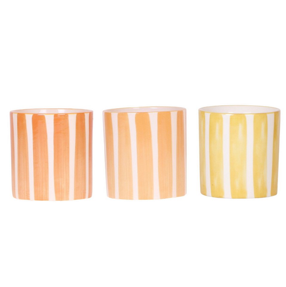 Exotenherz Übertopf Übertopf-Trio Painted Stripe Set 3 Töpfen gestreift Exotenherz Übertopf Übertopf-Trio Painted Stripe Set 3 Töpfen gestreift von Exotenherz