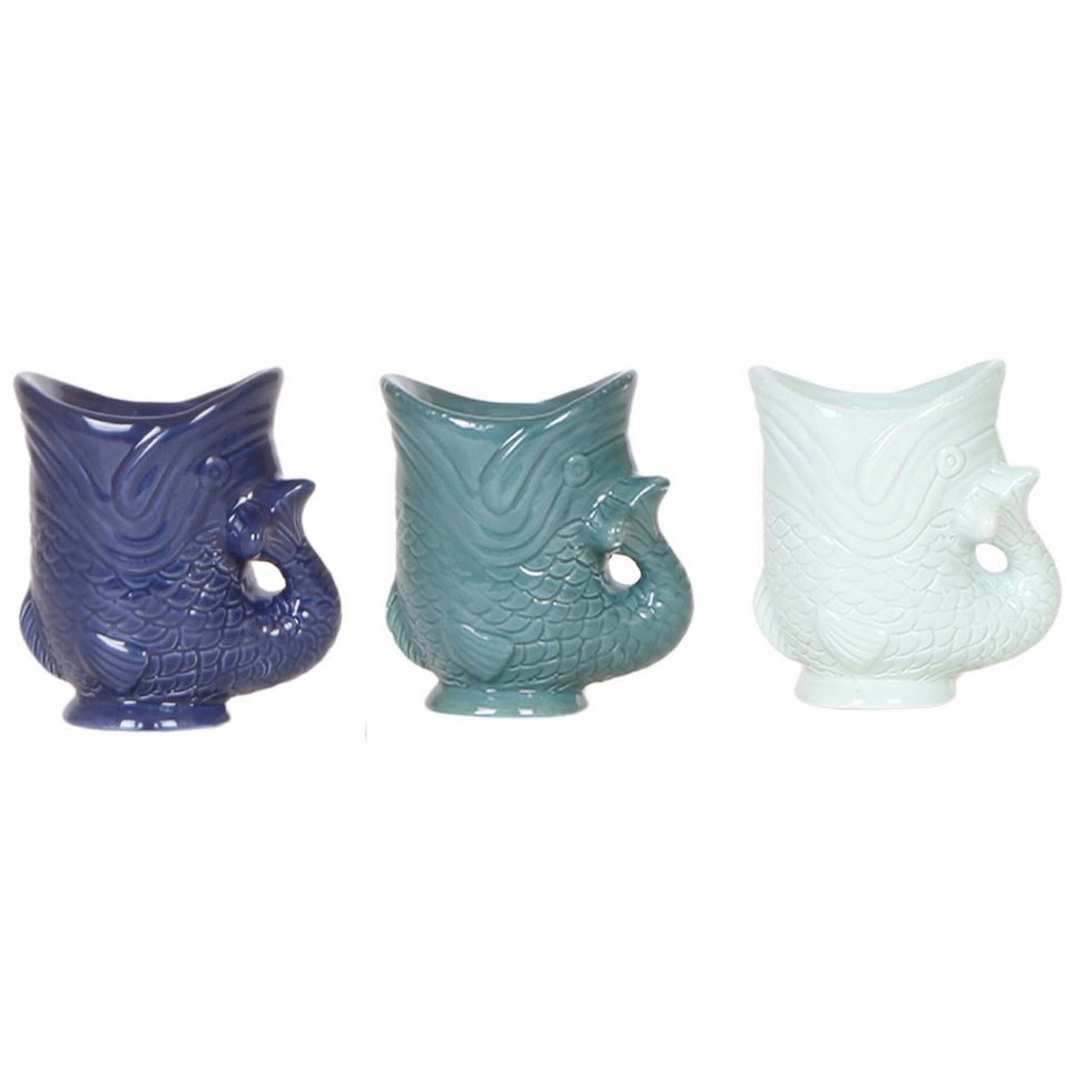 Exotenherz Zimmerpflanze Übertopf-Trio "Fisch" - 3 farblichfür 6cm Töpfe - Blau - Türkis Exotenherz Zimmerpflanze Übertopf-Trio "Fisch" - 3 farblichfür 6cm Töpfe - Blau - Türkis von Exotenherz