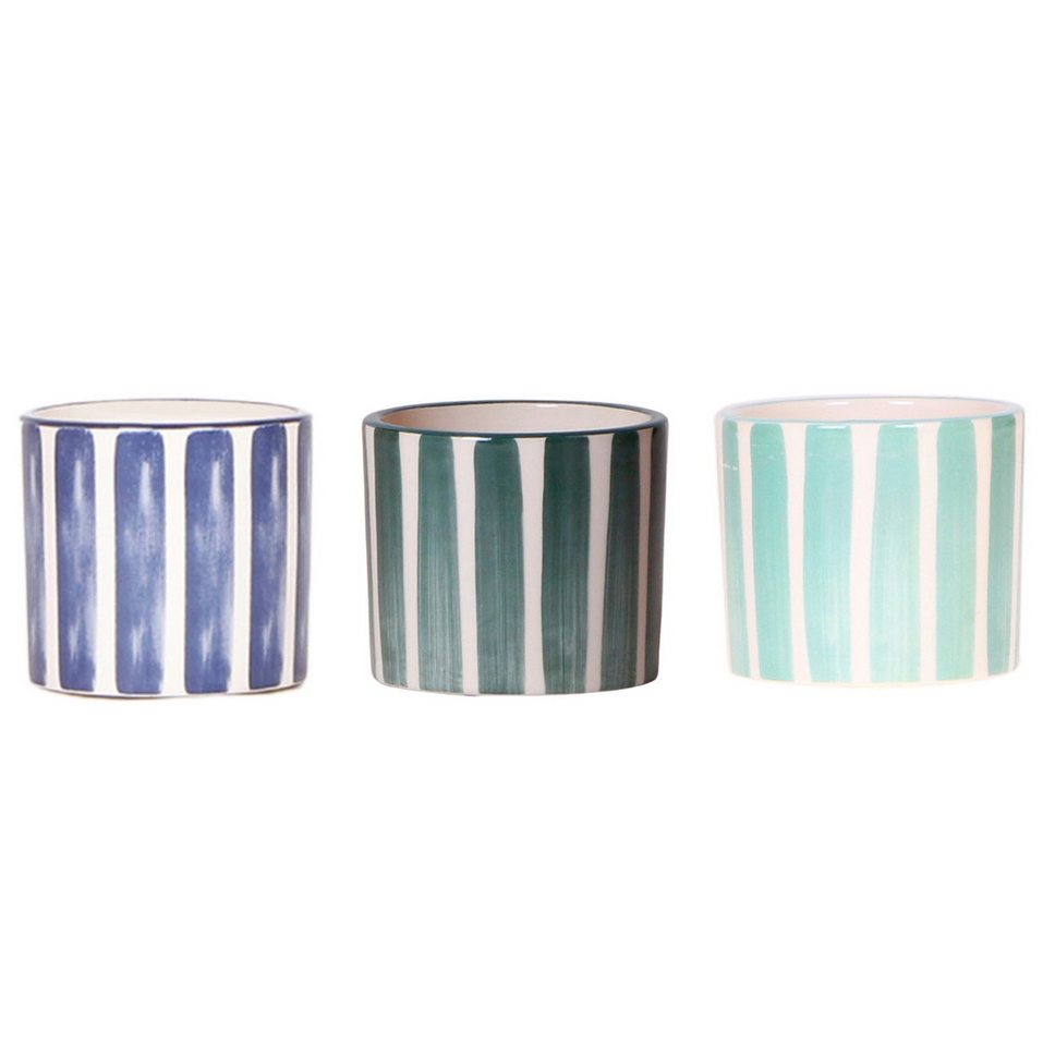 Exotenherz Zimmerpflanze Übertopf-Trio Painted Stripe Set 3 Töpfen gestreift Blau für 6cm Töpfe Exotenherz Zimmerpflanze Übertopf-Trio Painted Stripe Set 3 Töpfen gestreift Blau für 6cm Töpfe von Exotenherz
