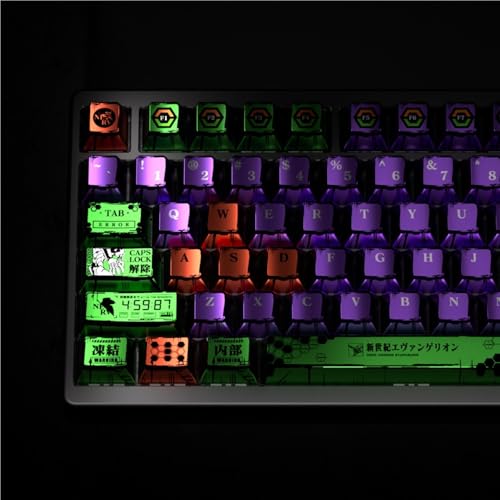 Evangelion Metallic Paint Keycap, Cherry Profile PBT Mechanische Tastatur Tastenkappe(Unit-01) von ExotiCore