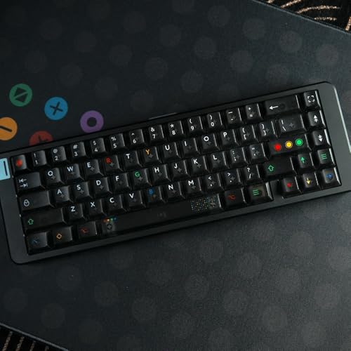 Retro Dark Lights Keycap, Cherry Profile PBT Keycaps für Mechanische Tastatur(Translucent) von ExotiCore