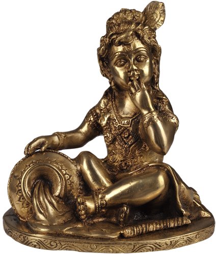Exotic India Baby Krishna – Die Butter Dieb – Messing Statue von Exotic India