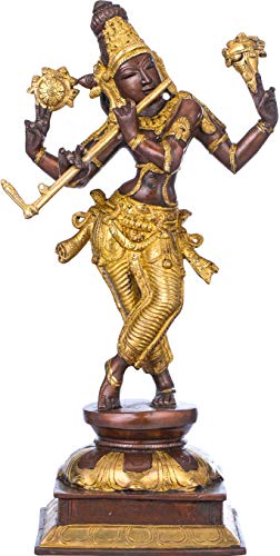 Exotic India Cosmic Form of Lord Krishna - Brass Statue - Color Brown Gold Color von Exotic India