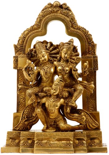 Exotic India Lakshmi-Narayana auf Garuda – Messing Skulptur von Exotic India
