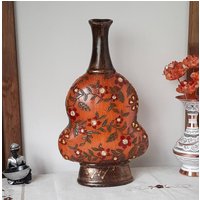 Verzierte Keramik Vase, Einzigartiges Vintage Dekor, Blumentopf, Rustikales Wohndekor, Einweihungsgeschenk, Körper Tisch Kommode Dekor von ExoticNotions