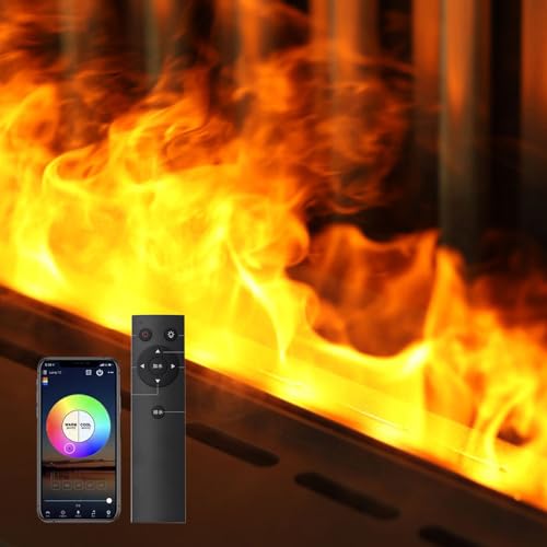 Elektrokamin, Mehrfarben-Wasserdampf-Kamin, Luftbefeuchter, 3D-Flammeneffekt mit Fernbedienung, berührbare Flamme,1.5m von ExoticaBlend