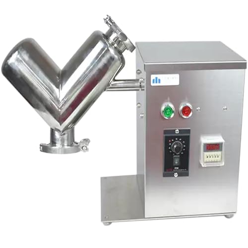 ExoticaBlend 2L V-Typ Pulvermischer, Industriemischer, einstellbare Geschwindigkeit und Zeitfunktion, höhere Geschwindigkeit, gleichmäßiges Mischen, geräuscharm für Futter, Dünger, Kraftstoff von ExoticaBlend