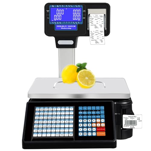 ExoticaBlend Digitale Kommerzielle Preiswaage, Elektronische Registrierkassenwaage für Obst im Supermarkt mit Etikettendrucker, 66 LB, Digitale Waage, Preisberechnung, Feinkost,Machine ExoticaBlend Digitale Kommerzielle Preiswaage, Elektronische Registrierkassenwaage für Obst im Supermarkt mit Etikettendrucker, 66 LB, Digitale Waage, Preisberechnung, Feinkost,Machine von ExoticaBlend