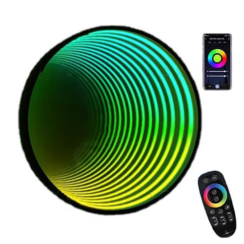 ExoticaBlend Infinity-Spiegel-Tunnellampe, einseitiges LED-3D-Spiegel-Nachtlicht, sensorisches Infinity-Licht für Zuhause, Schreibtisch, Wohnzimmer, Partydekoration,D-50cm von ExoticaBlend