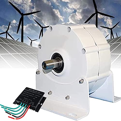 ExoticaBlend Permanentmagnet Generator Windrad, 3 Phasen Wechselstrom Permanentmagnet Generator Aluminiumlegierung Shell Elektromotor Generator Industriebedarf Windräder,48V-500W von ExoticaBlend