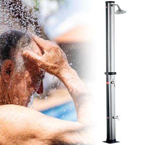 ExoticaBlend Solardusche 20 Liter Solar Gartendusche | warmes Wasser max. 60°C | Pooldusche ohne Stromanschluss | Campingdusche Regenduschkopf, Wasserhahn von ExoticaBlend