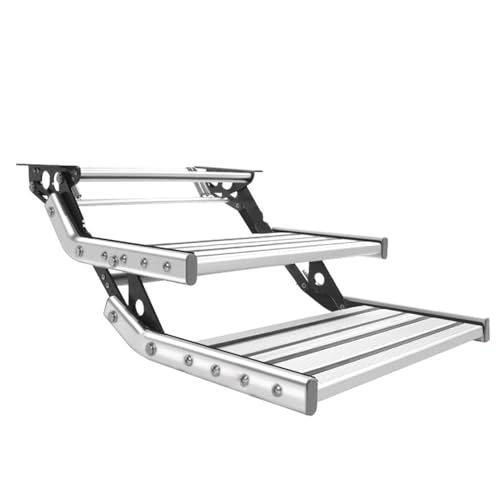 ExoticaBlend Wohnmobiltreppe, Aluminium, manuell ausziehbar Klappbare Trittstufe für Wohnmobil, Wohnwagen und Caravan,Manual-Double-Layer von ExoticaBlend