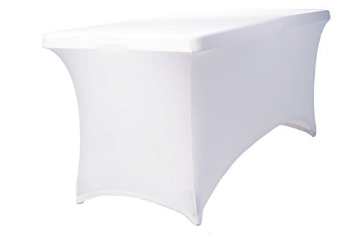 Expand Tischhusse, Tischcover Weiß - Tisch Husse, Cover als Tischdecke - 170cm bis 200cm - Geschlossen - Stretch von Expand