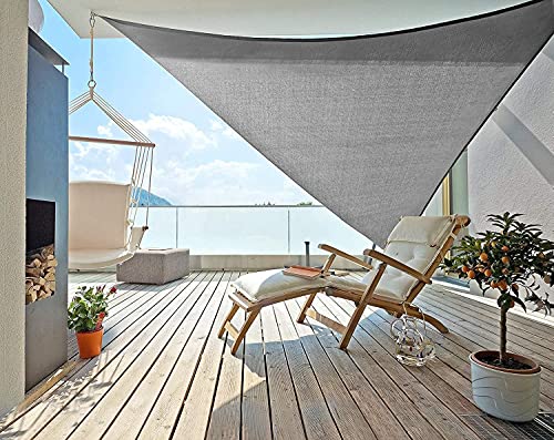 Expand Sonnensegel Dreieck Sonnenschutz Garten Schattenspender Windschutz wasserabweisend mit UV Schutz HDPE Sand 2,5x2,5x3,5m von Expand