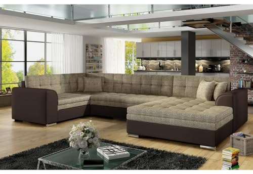 Expedo Ausziehbares Sofa Darina, U-Form, 340x73x190, Berlin 03/Soft 66, recht von Expedo