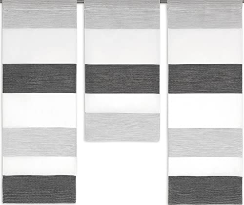 Experience by Omega 3er Set Miniflächen 4er Set Scheibengardine Küchengardine Tunnelzug Bistrogardine Größe 3 x 30 x 80/60/80 cm, Farbe 2280 03 - Weiß/Anthrazit Experience by Omega 3er Set Miniflächen 4er Set Scheibengardine Küchengardine Tunnelzug Bistrogardine Größe 3 x 30 x 80/60/80 cm, Farbe 2280 03 - Weiß/Anthrazit von Experience by Omega