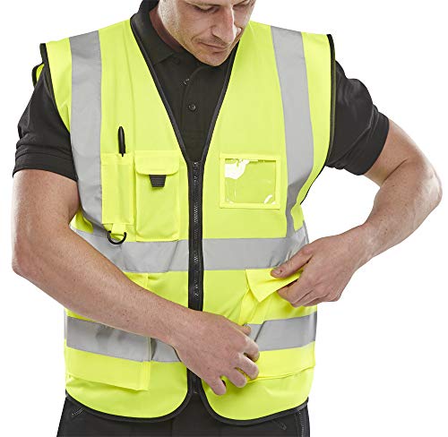 Sicherheitsweste mit Reißverschluss, hohe Sichtbarkeit, Größe S-6XL, gelb von Expert Workwear