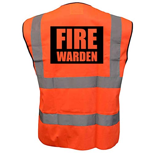Warnweste, Aufschrift „Fire Warden“, hohe Sichtbarkeit, Logo-Aufdruck, Sicherheitsweste von Expert Workwear
