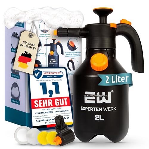 EXPERTENWERK Premium Schaumsprüher 2L -Drucksprüher mit individuell anpassbarem Schaum & überdruckventil für Autowäsche. Auto Schaum-Sprüher, Pumpsprüher mit Schaumdüse für Kfz, Haushalt, Gartenmöbel von Experten Werk
