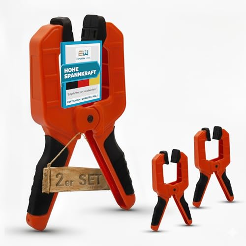 ExpertenWerk Heavy Duty Federklemmen 2er Set – 8 cm Spannweite & 15,4 kg Spannkraft – extra starke Qualitätsfeder mit Rostschutz – Klemmzwingen für Poolabdeckung, Holzarbeiten, Werkstatt & Camping ExpertenWerk Heavy Duty Federklemmen 2er Set – 8 cm Spannweite & 15,4 kg Spannkraft – extra starke Qualitätsfeder mit Rostschutz – Klemmzwingen für Poolabdeckung, Holzarbeiten, Werkstatt & Camping von Experten Werk