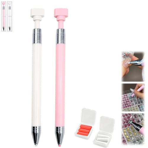 Explcior Automatisch Nachfüllbarer Wachsstift Mit Wachs, Für Diamantkunst-Nagel-DIY-Bastelarbeiten, Rotierender Push-Nagel-Diamantkunst-Malerei-Punktierstift(Set1) von Explcior