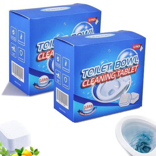 Powerful Toilet Bowl Cleaner Tablets, Toilet Descaler Tablets 12 Tablets, Strong Toilet Limescale Remover, Toilet Freshener, Active Toilet Bowl Cleaning Sheet, Toilet Cleaner for Stains(2box) von Explcior