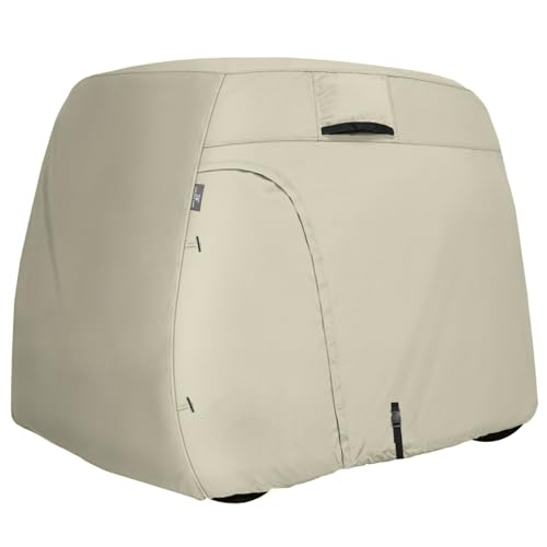 Explore Land 100% wasserdicht Golf Cart Cover Universal passend für 2/4 Passenger Golf Cart (Tan), hautfarben, Fit for 2 Passenger Cart von Explore Land
